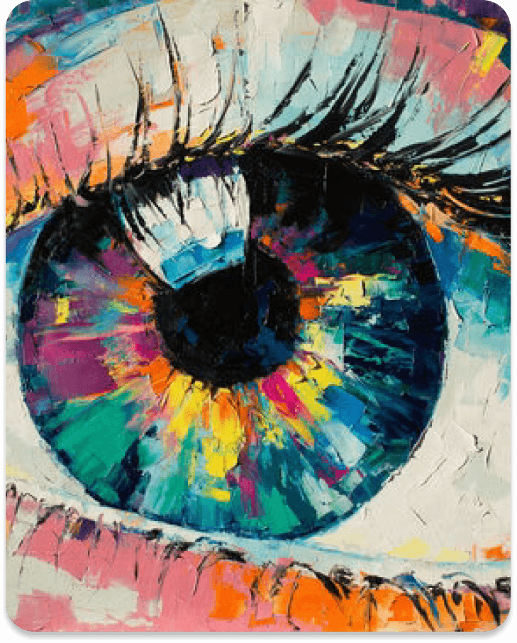 Œuvre d'art colorée — œil