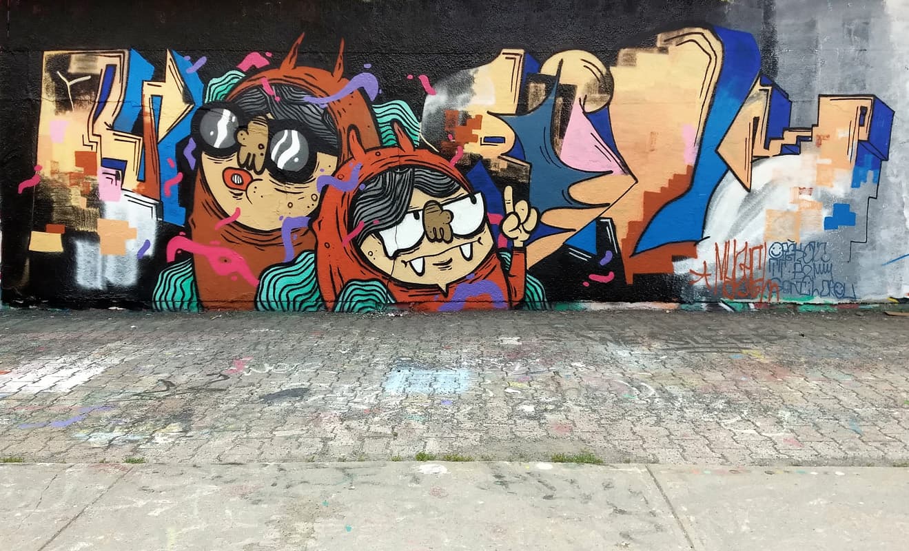 MSHL piece with characters by Astro, at the PSC legal graffiti wall