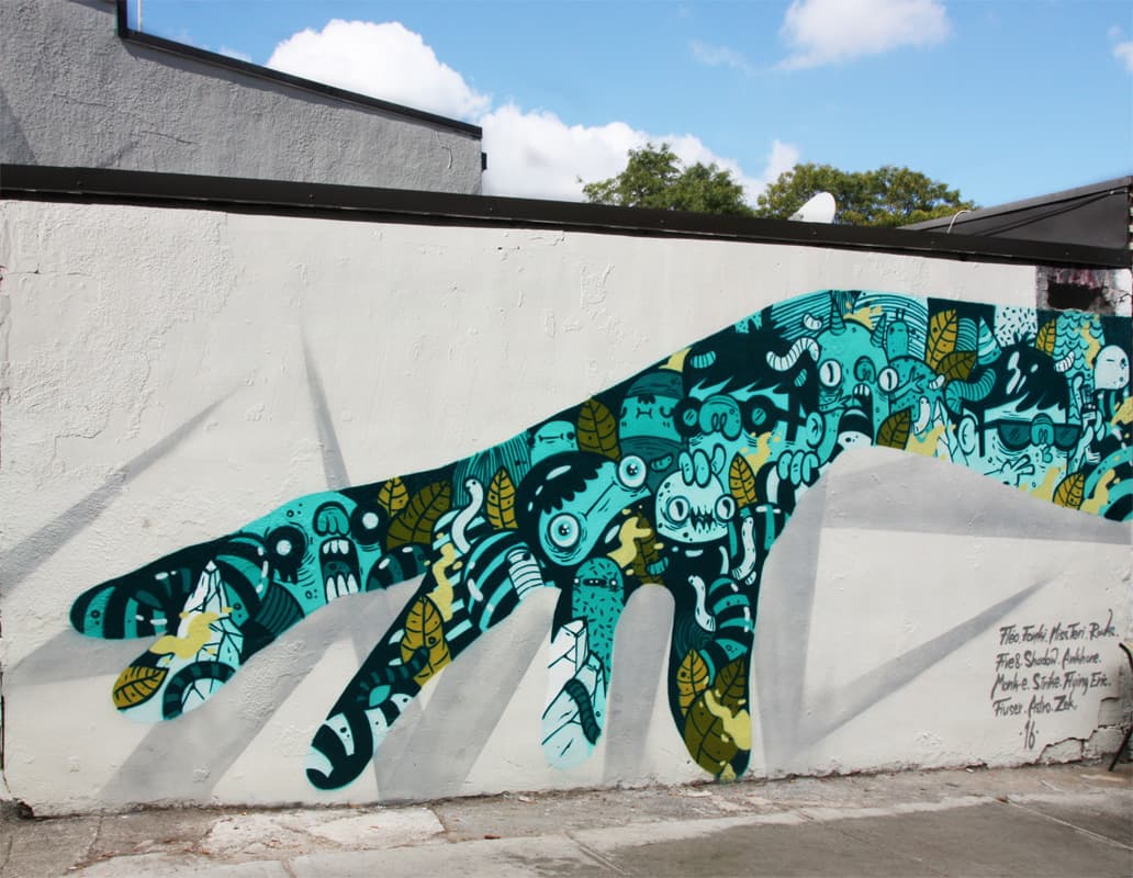 Astro's part in A'Shop's Hip Hop You Don't Stop project on the walls of a NDG garage.