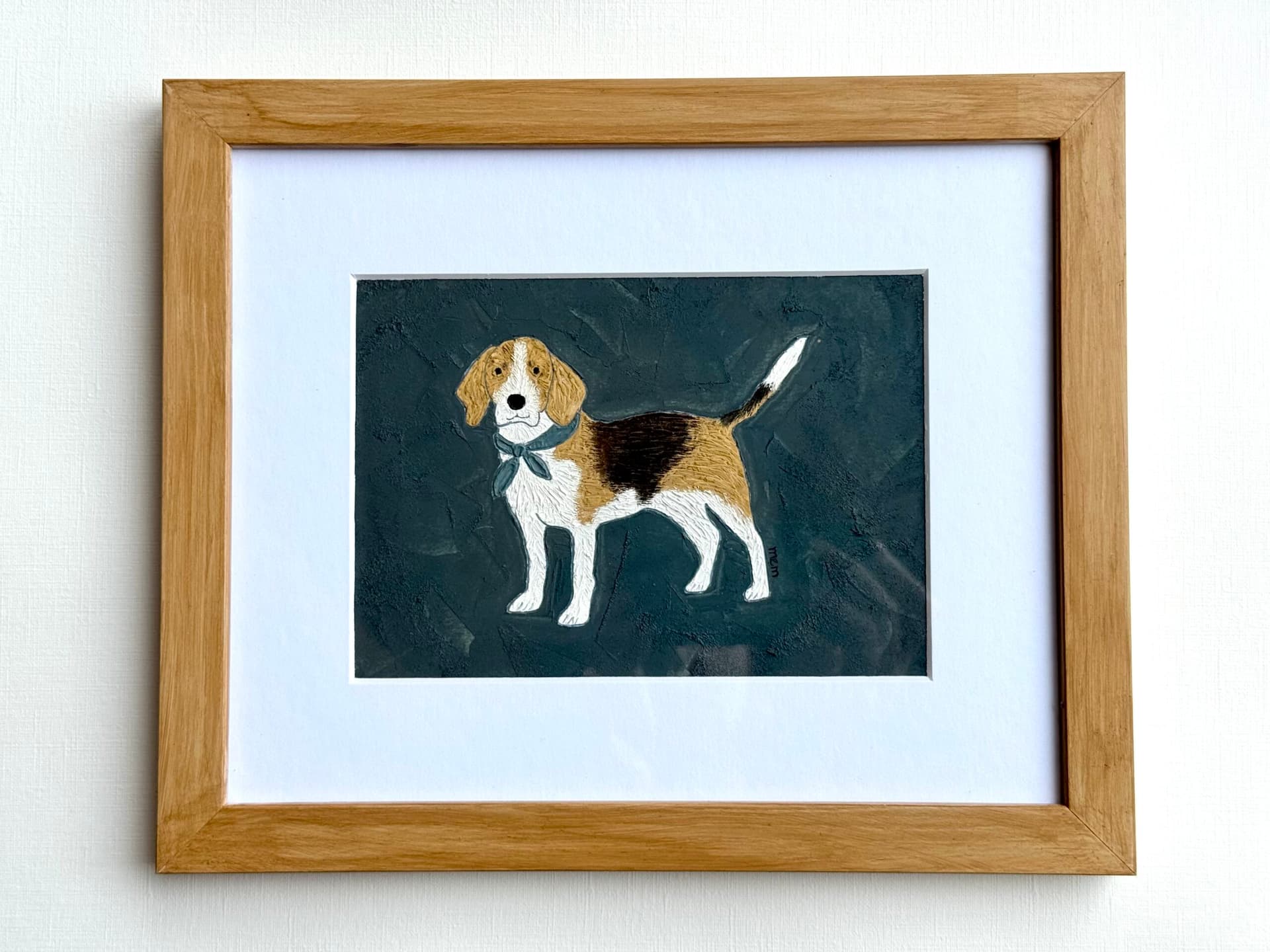 Beagle au foulard bleu